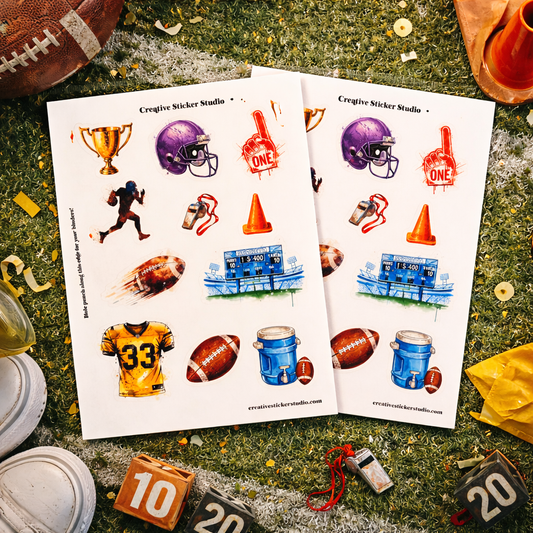 Sticker Sheet Set of 2 - Football #1 Fan