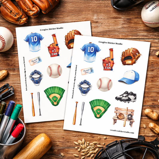Sticker Sheet Set of 2 - Baseball #1 Fan