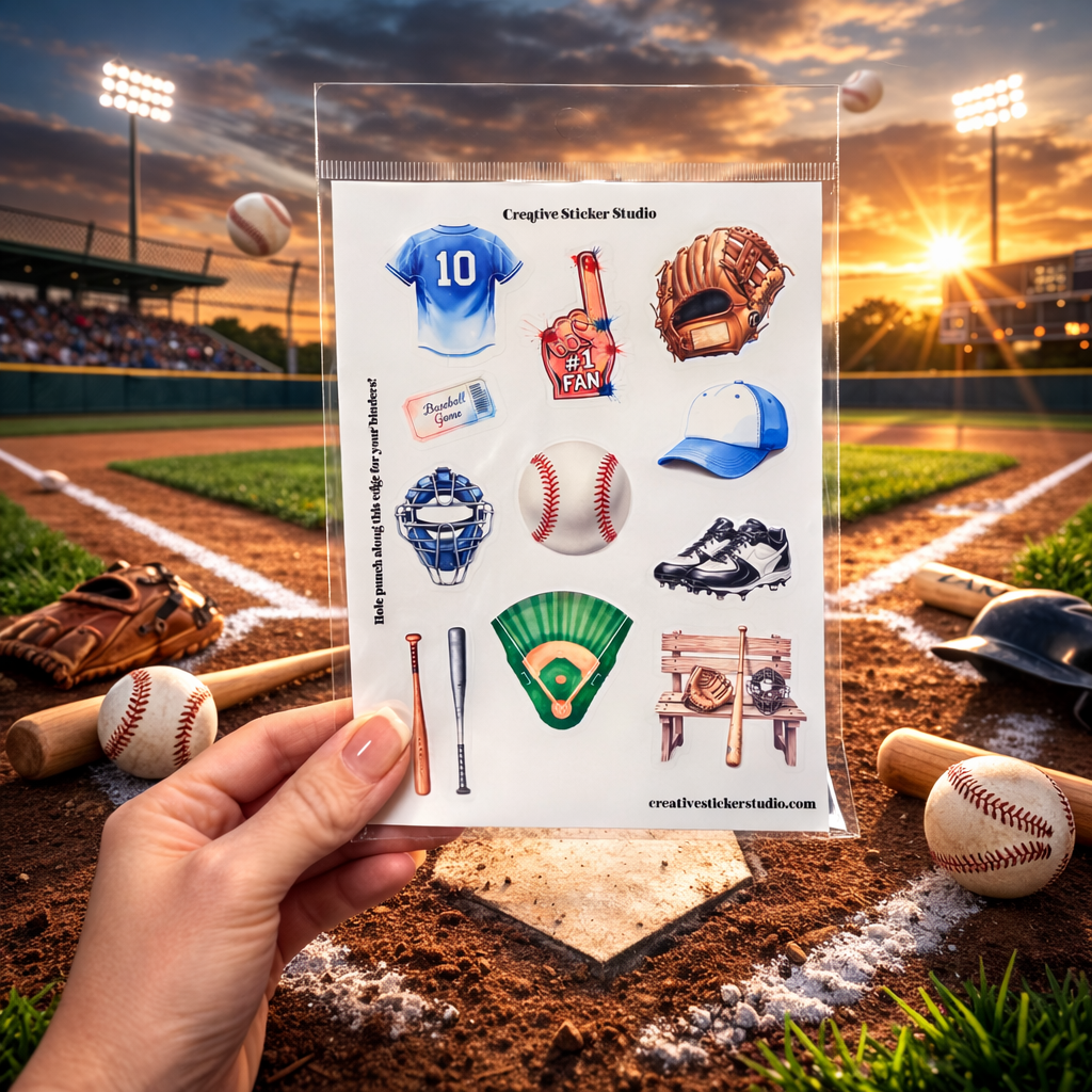 Sticker Sheet Set of 2 - Baseball #1 Fan