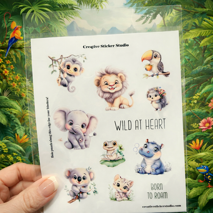 Sticker Sheet Set of 2 - Wild at Heart Baby Animals