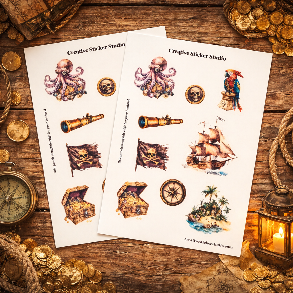 Sticker Sheet Set of 2 - Pirates