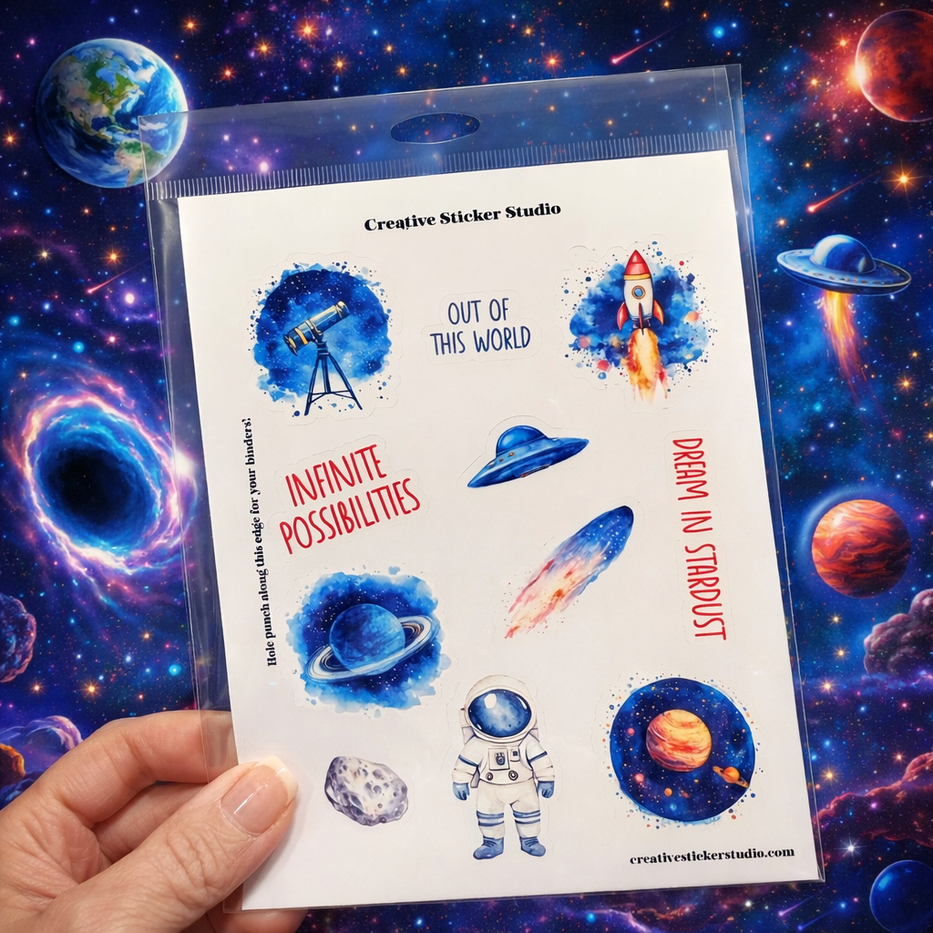 Sticker Sheet Set of 2 - Outerspace