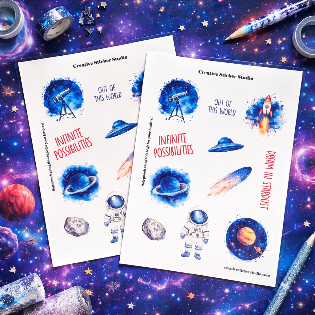 Sticker Sheet Set of 2 - Outerspace