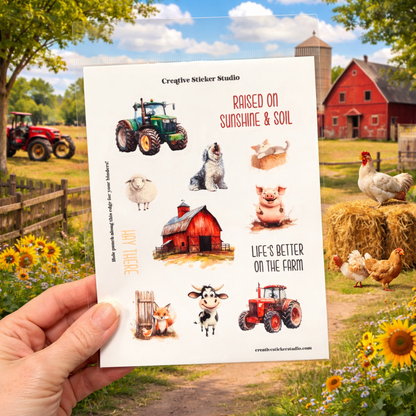 Sticker Sheet Set of 2 - Farm Life Hay There