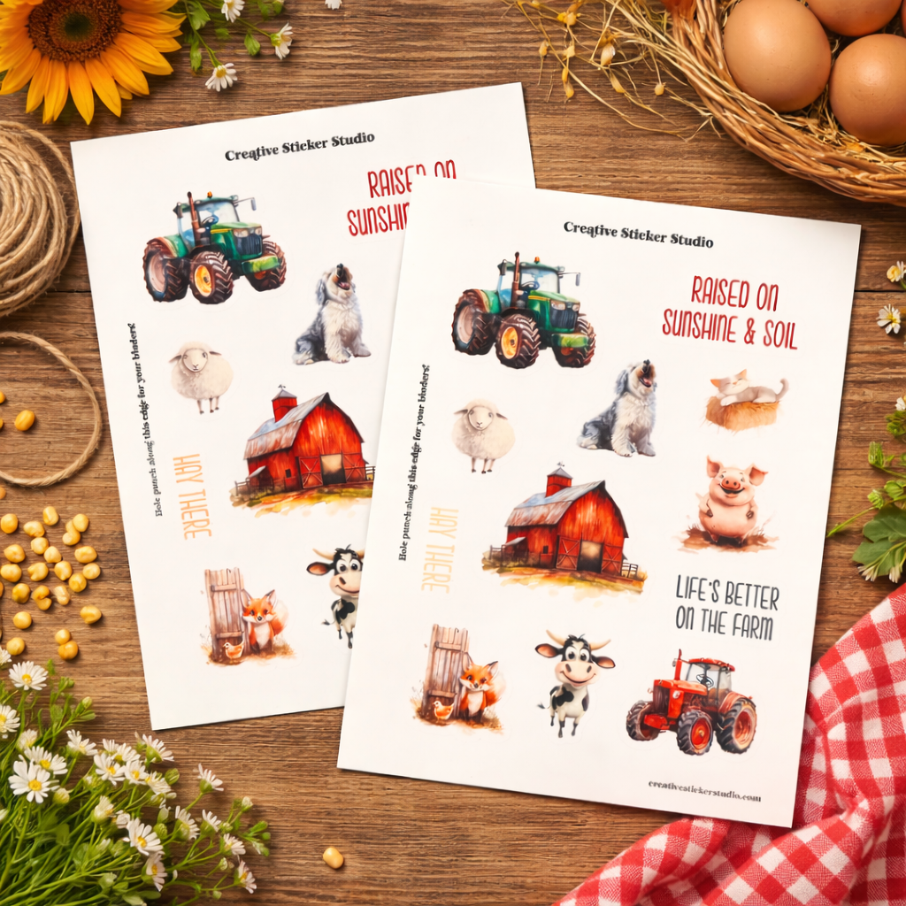 Sticker Sheet Set of 2 - Farm Life Hay There