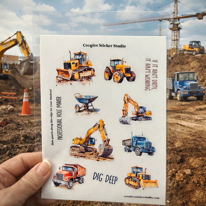 Sticker Sheet Set of 2 - Dig Construction