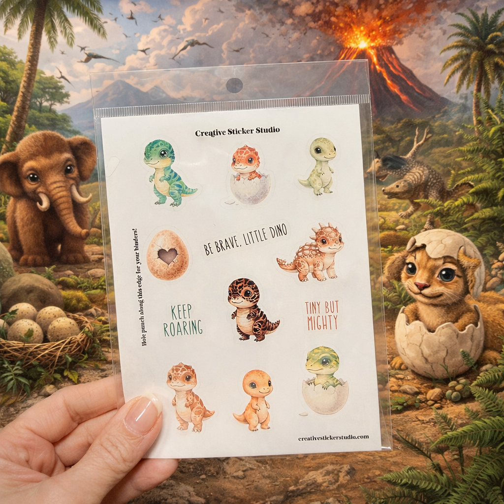 Sticker Sheet Set of 2 - Baby Dinos