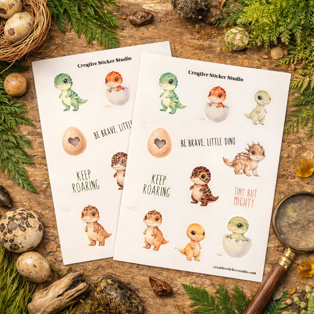 Sticker Sheet Set of 2 - Baby Dinos