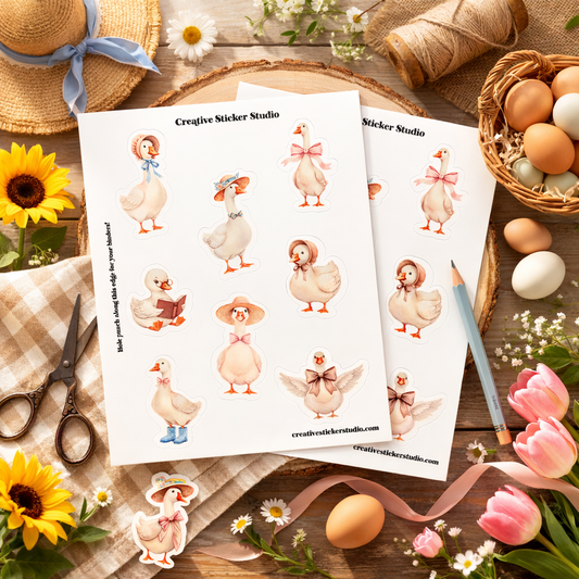 Sticker Sheet Set of 2 - Sweet Geese