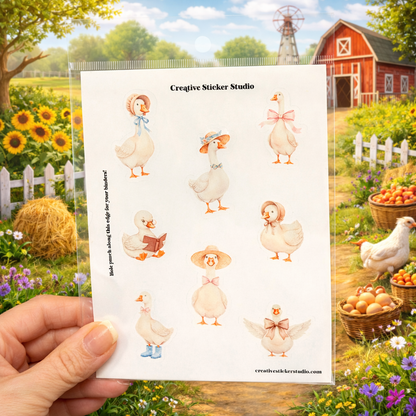 Sticker Sheet Set of 2 - Sweet Geese
