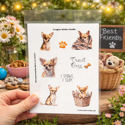 Sticker Sheet Set of 2 - Chihuahua Treat