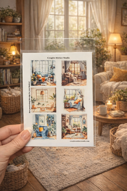 Sticker Sheet Set of 2 -Modern Rooms