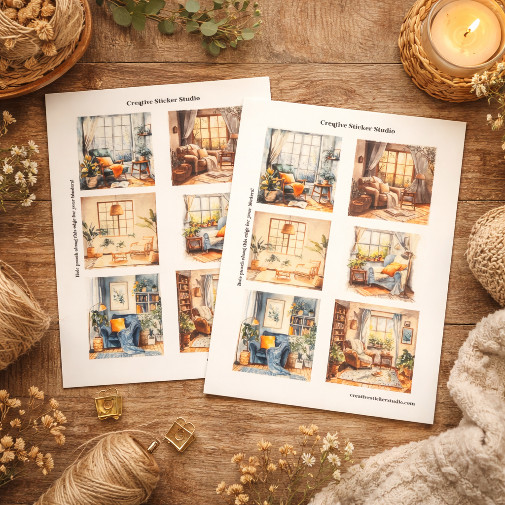 Sticker Sheet Set of 2 -Modern Rooms