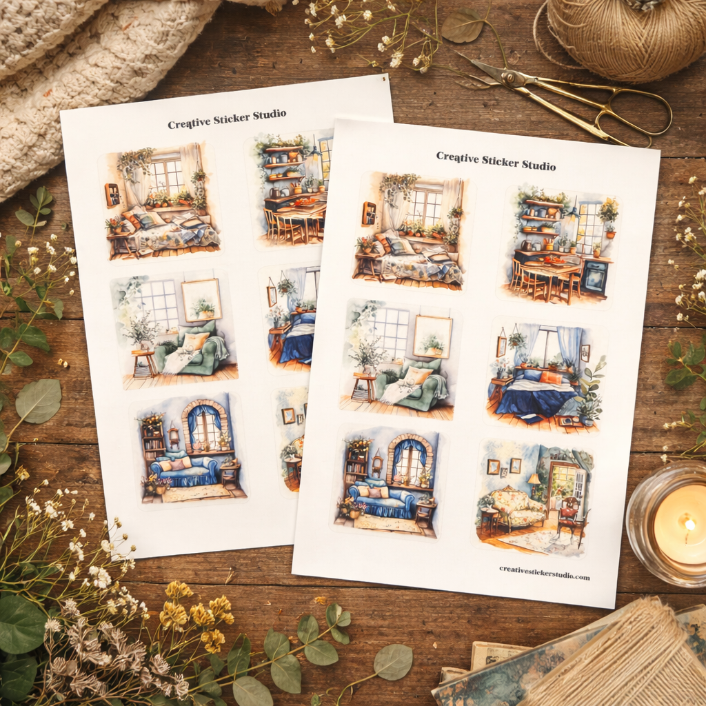 Sticker Sheet Set of 2 - Lazy Day Rooms