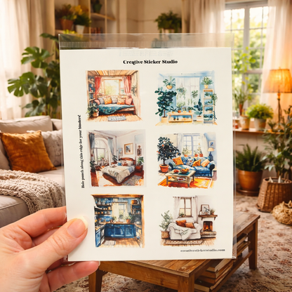Sticker Sheet Set of 2 - Cozy Rooms