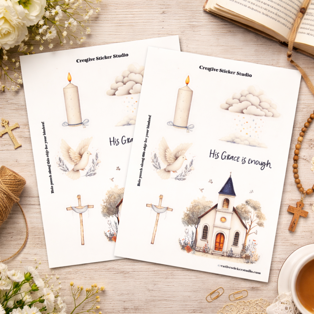 Sticker Sheet Set of 2 - Church His Grace