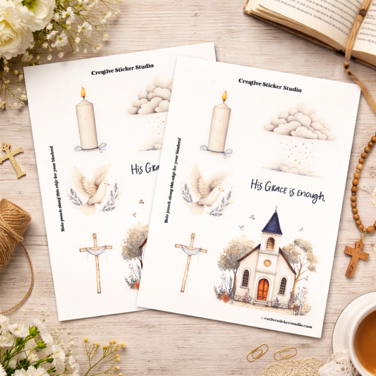 Sticker Sheet Set of 2 - Church His Grace