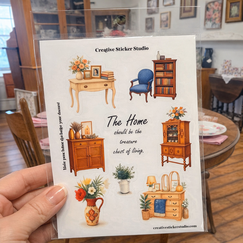Sticker Sheet Set of 2 - Antique Store Furniture & Decor