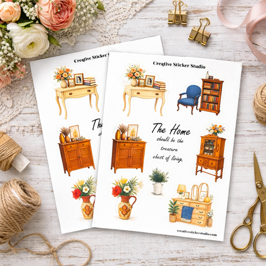 Sticker Sheet Set of 2 - Antique Store Furniture & Decor