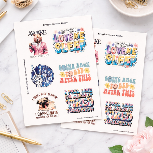 Sticker Sheet Set of 2 - Sassy Sleeper