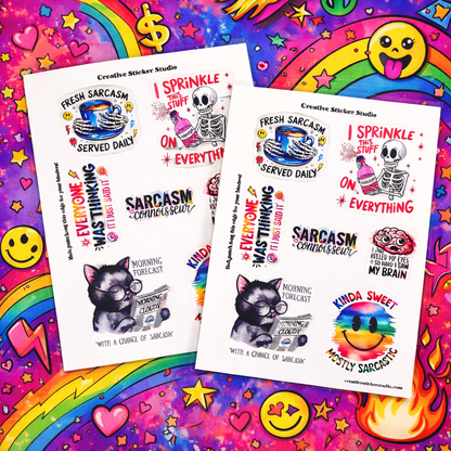 Sticker Sheet Set of 2 - Sassy Sarcastic