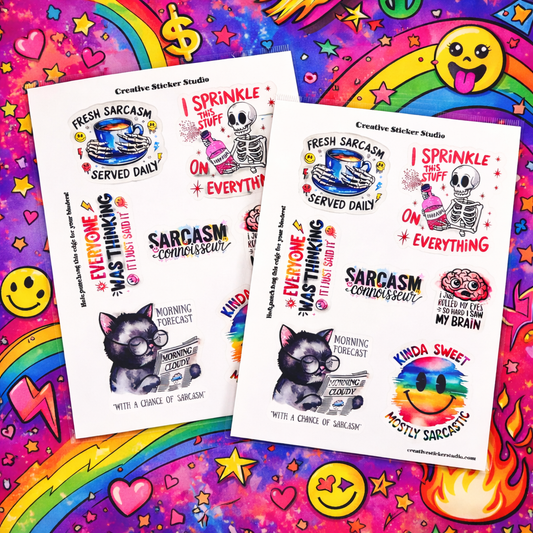 Sticker Sheet Set of 2 - Sassy Sarcastic