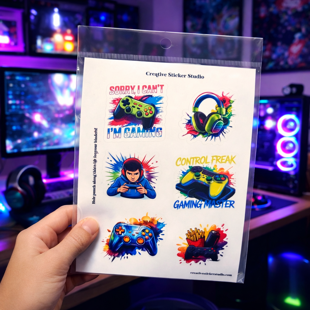 Sticker Sheet Set of 2 - Gamer Boy