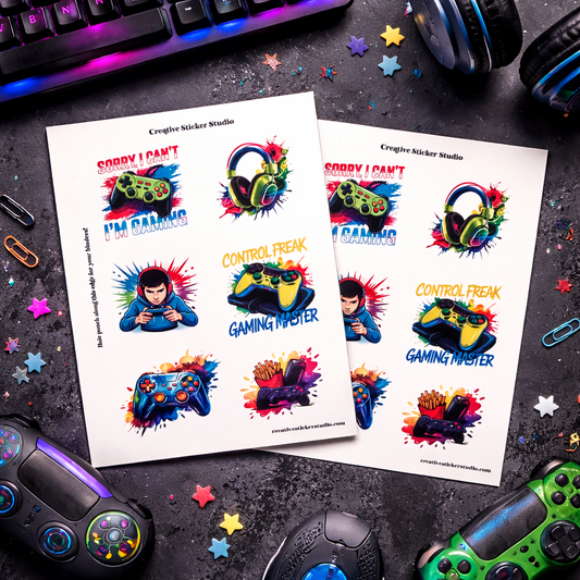 Sticker Sheet Set of 2 - Gamer Boy