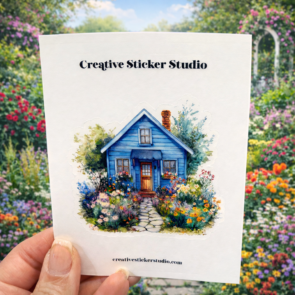XLARGE Sticker - Blue Cottage House