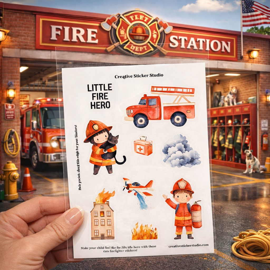 Sticker Sheet Set of 2 - Fire Station Hero