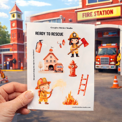 Sticker Sheet Set of 2 - Fire Station Rescue