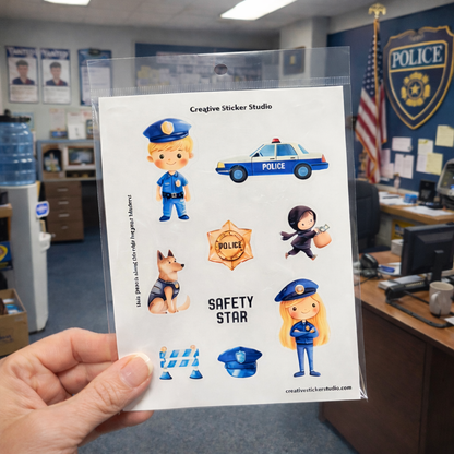 Sticker Sheet Set of 2 - Police Station Safety