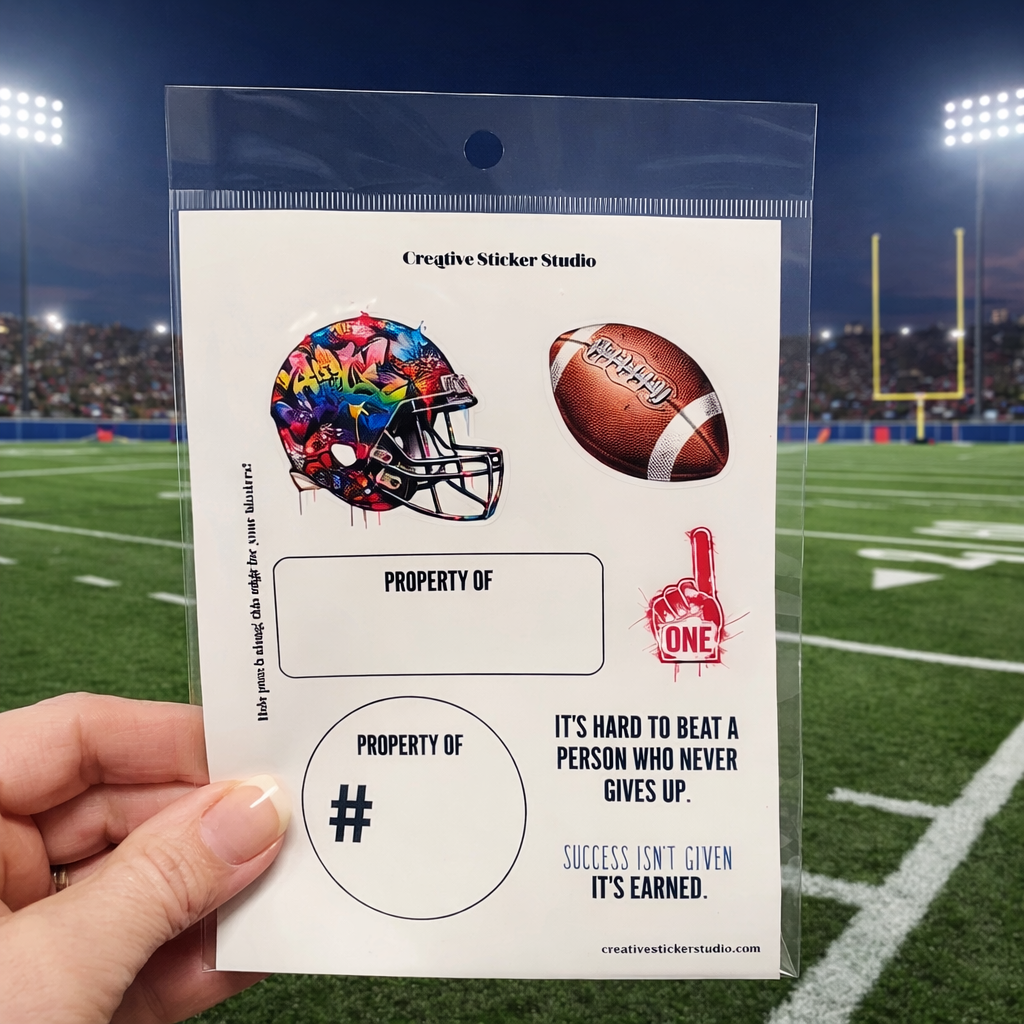 Sticker Sheet Set of 2 - Football Property of
