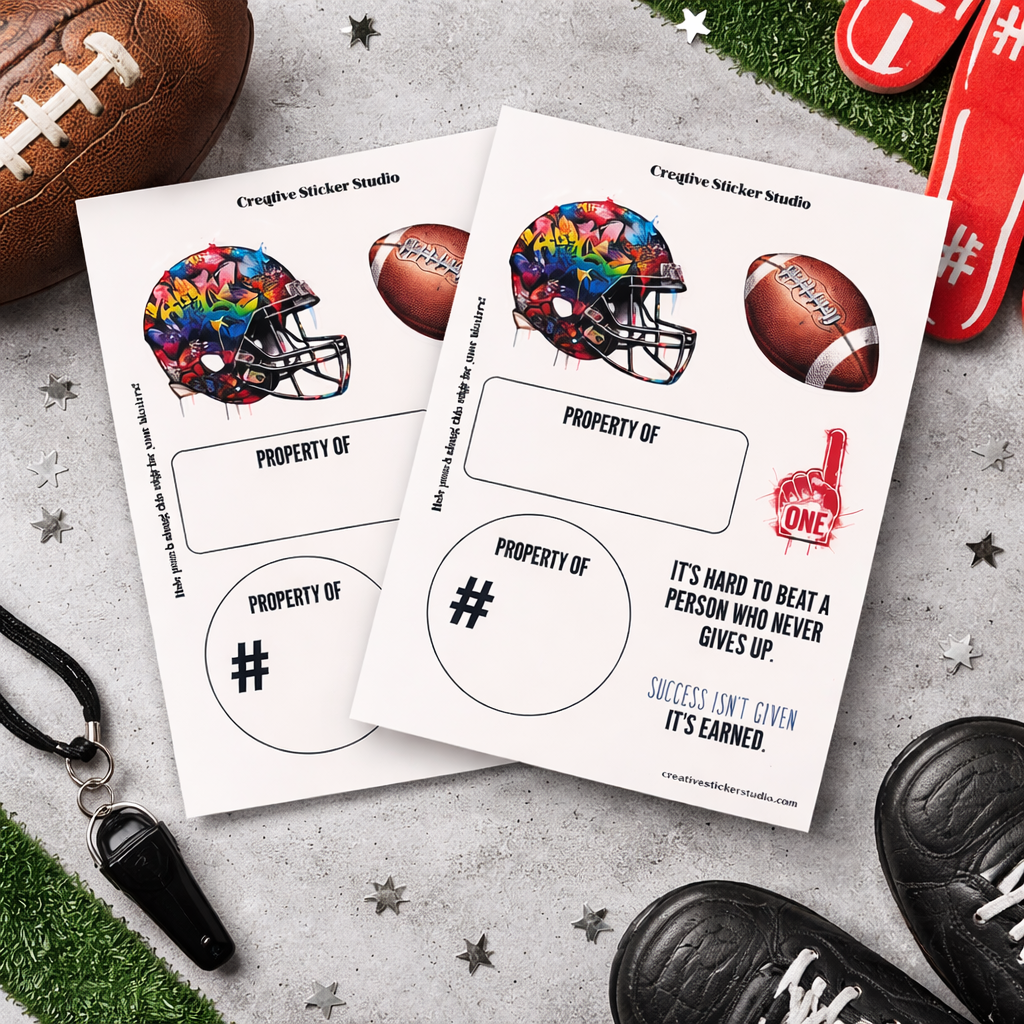 Sticker Sheet Set of 2 - Football Property of