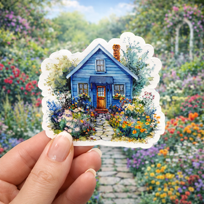 XLARGE Sticker - Blue Cottage House