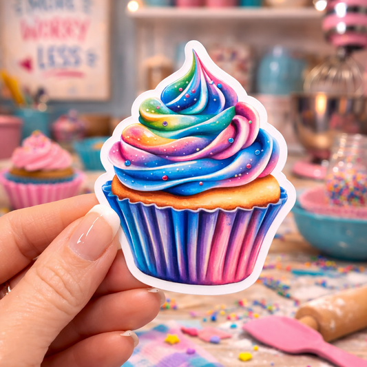 XLARGE Sticker - Colorful Cupcake