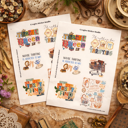 Sticker Sheet Set of 2 - Thrift Queen