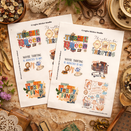 Sticker Sheet Set of 2 - Thrift Queen