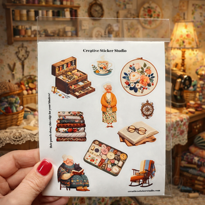 Sticker Sheet Set of 2 - Grandmacore Sewing