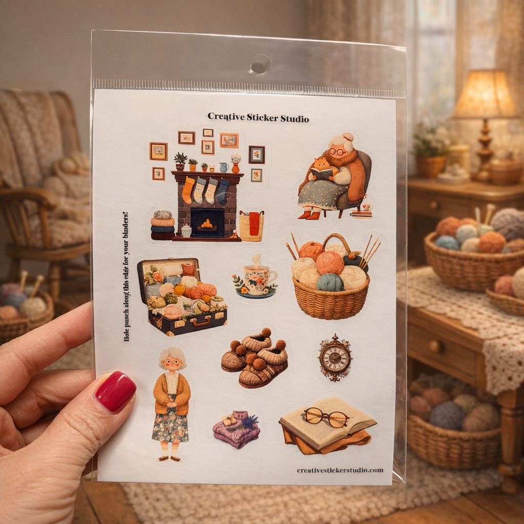 Sticker Sheet Set of 2 - Grandmacore Knitting