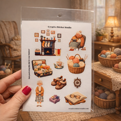 Sticker Sheet Set of 2 - Grandmacore Knitting