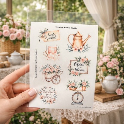 Sticker Sheet Set of 2 - Vintage Florist Hand-Picked
