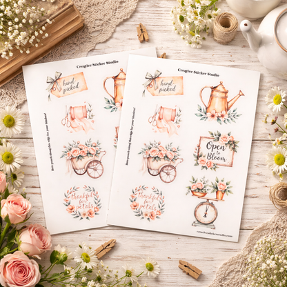 Sticker Sheet Set of 2 - Vintage Florist Hand-Picked
