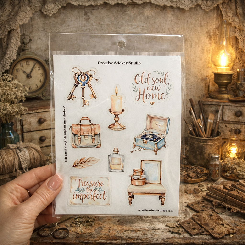 Sticker Sheet Set of 2 - Trash to Treasure Old Soul
