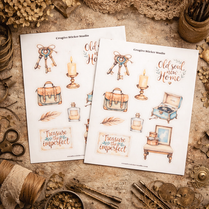 Sticker Sheet Set of 2 - Trash to Treasure Old Soul