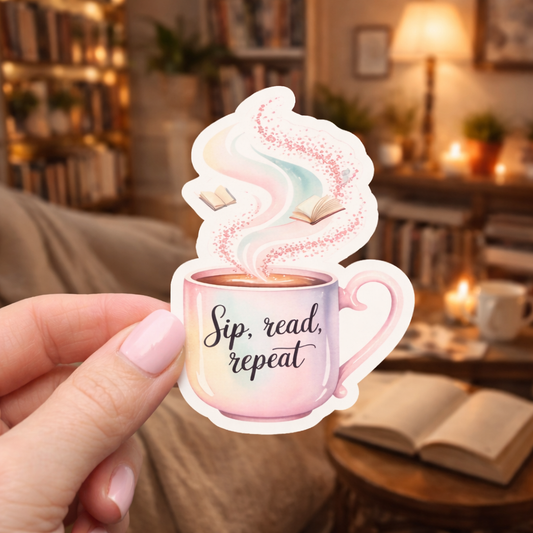 XLARGE Sticker - Sip, Read, Repeat