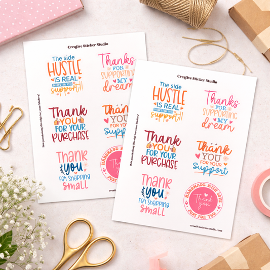 Sticker Sheet Set of 2 - Thank you Hustle