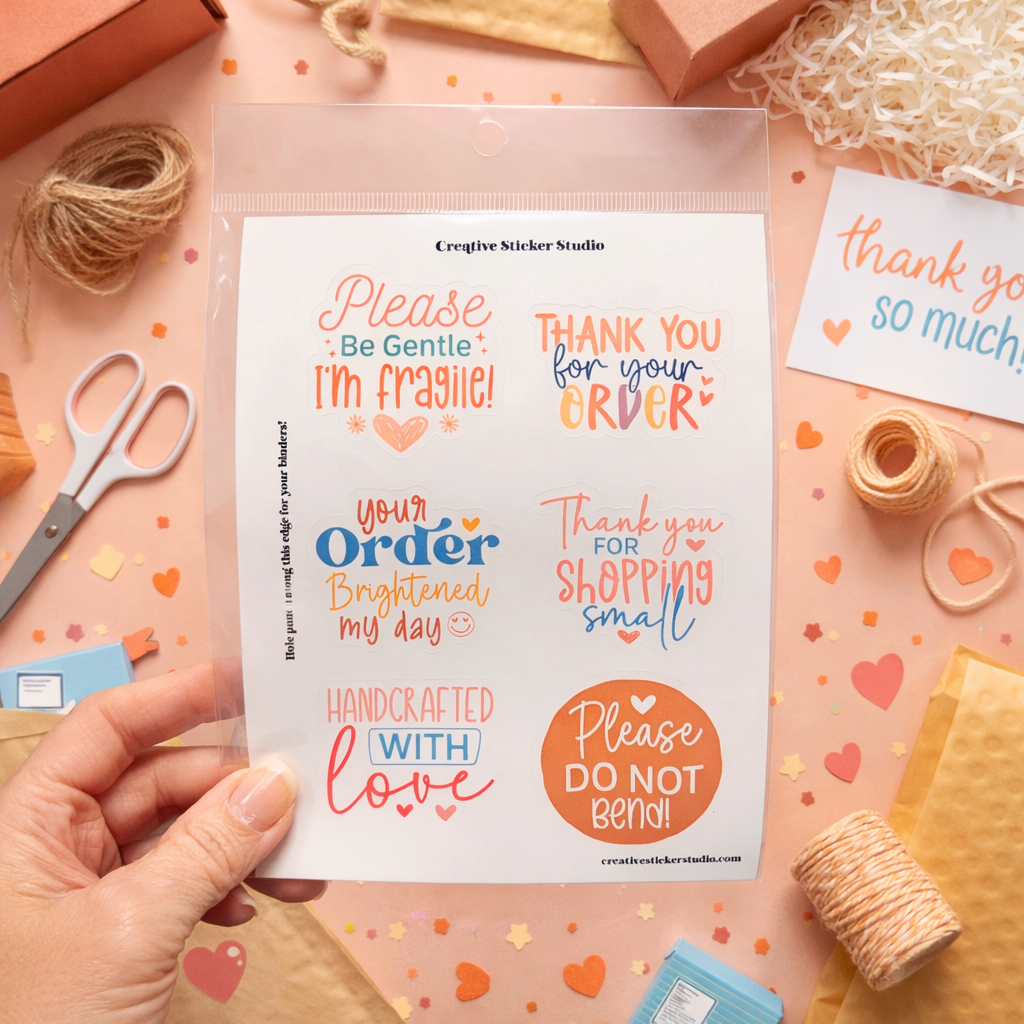 Sticker Sheet Set of 2 - Thank you Fragile