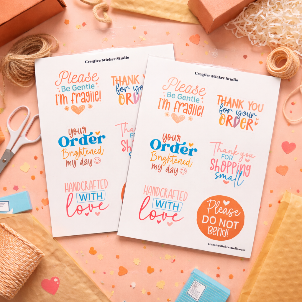 Sticker Sheet Set of 2 - Thank you Fragile