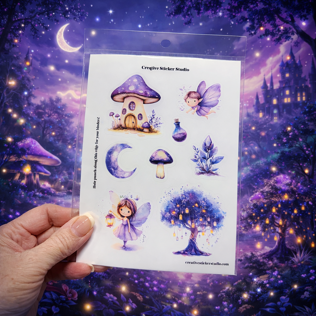 Sticker Sheet Set of 2 - Purple Fairies